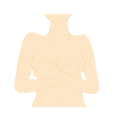 バストを手で持つイラスト