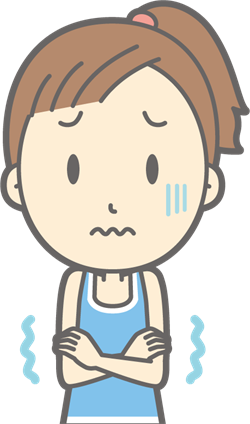 寒がる女性