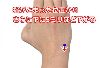 手首から下に下る